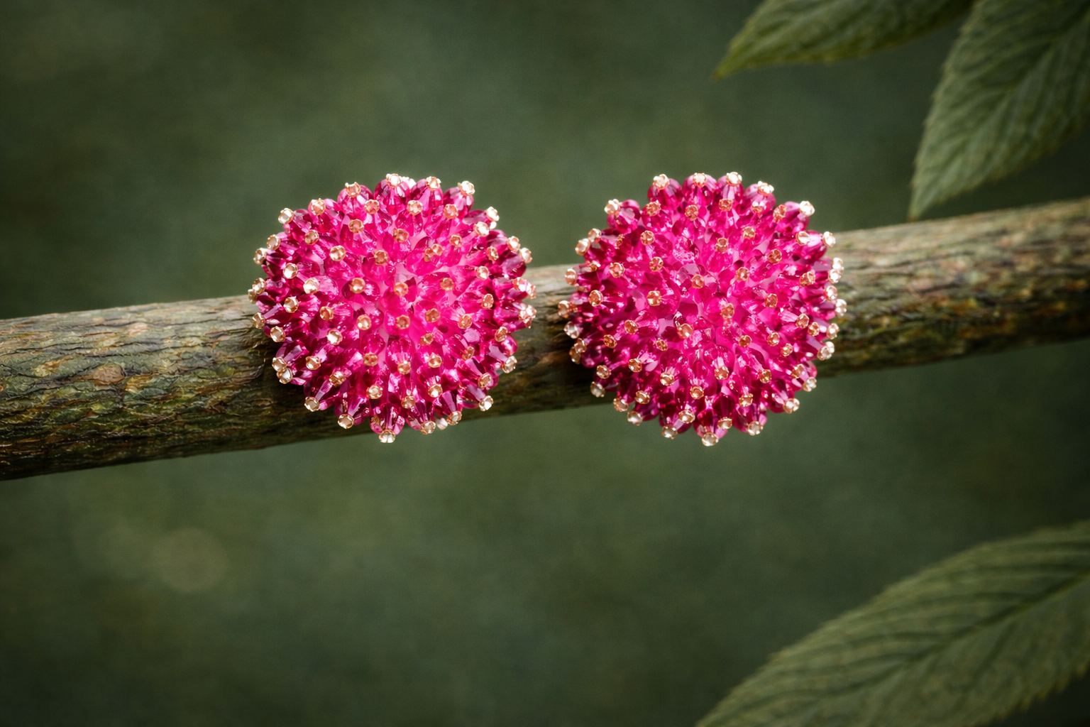 Pendientes Erizo buganvilla