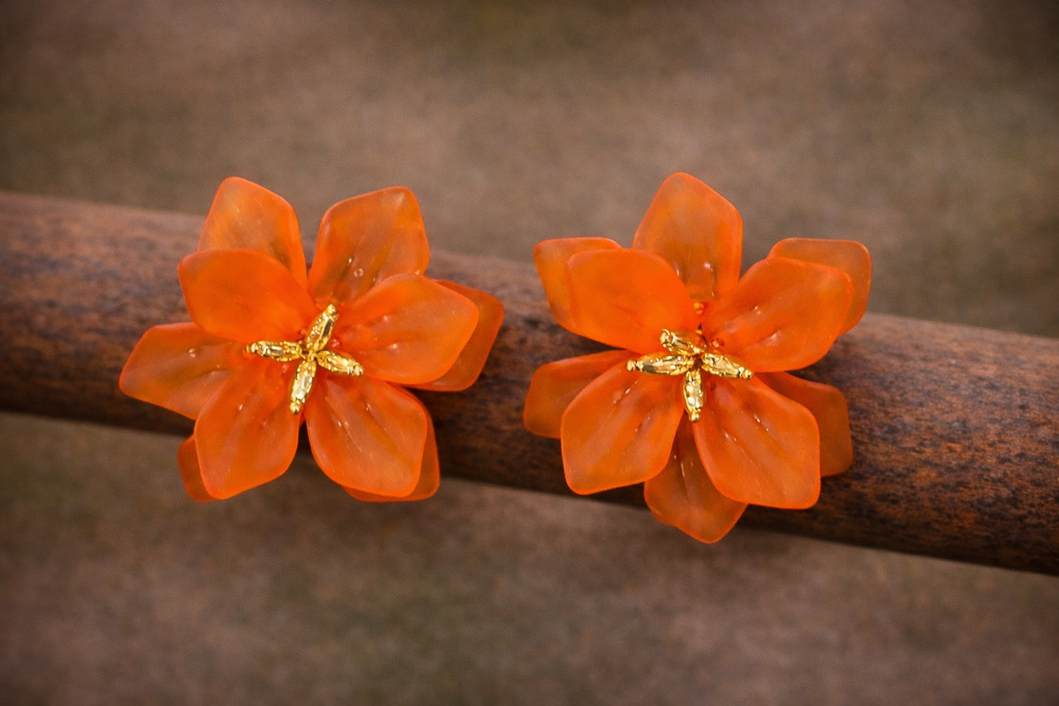 Pendientes Almadraba naranja