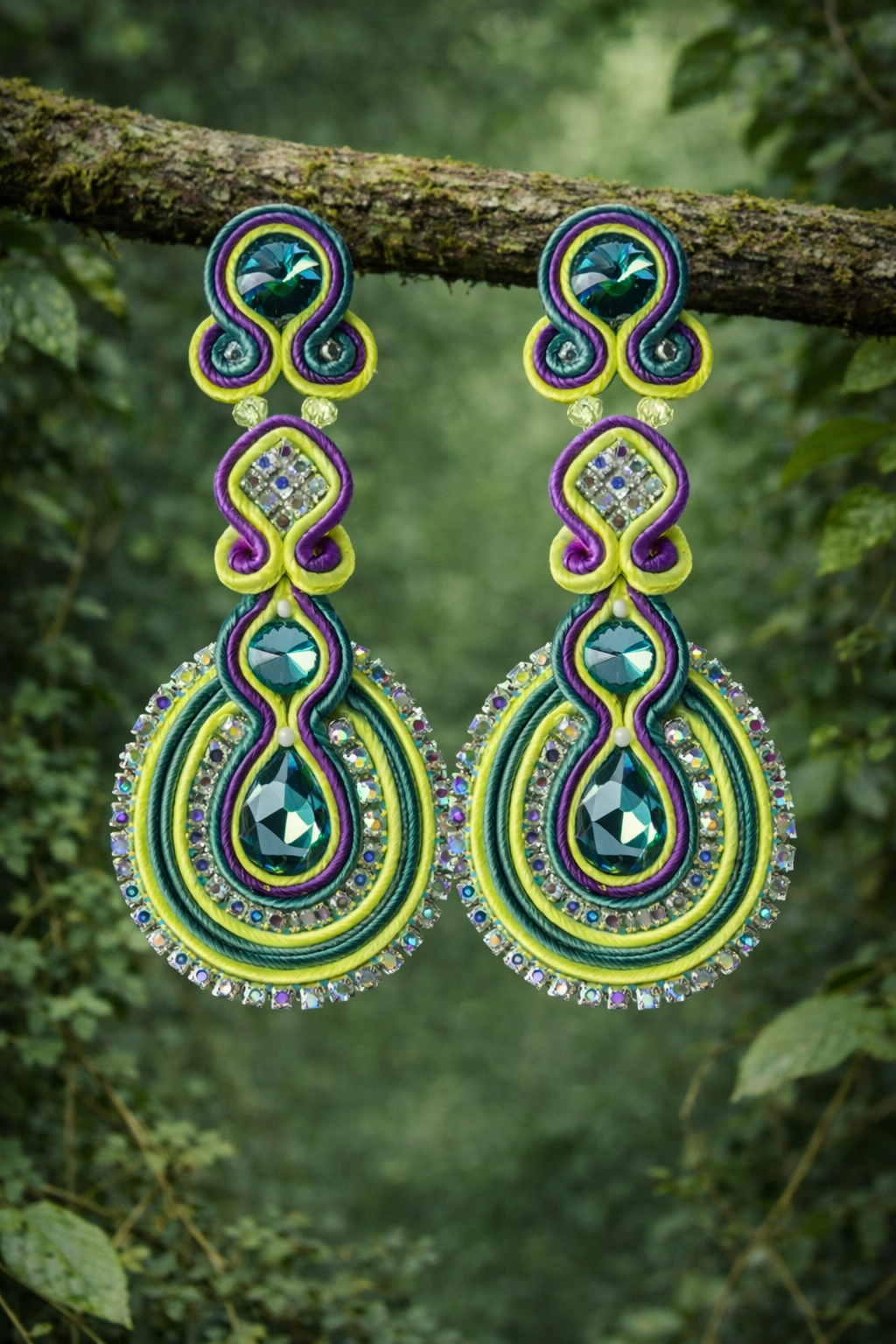 Pendientes Alcázar verde