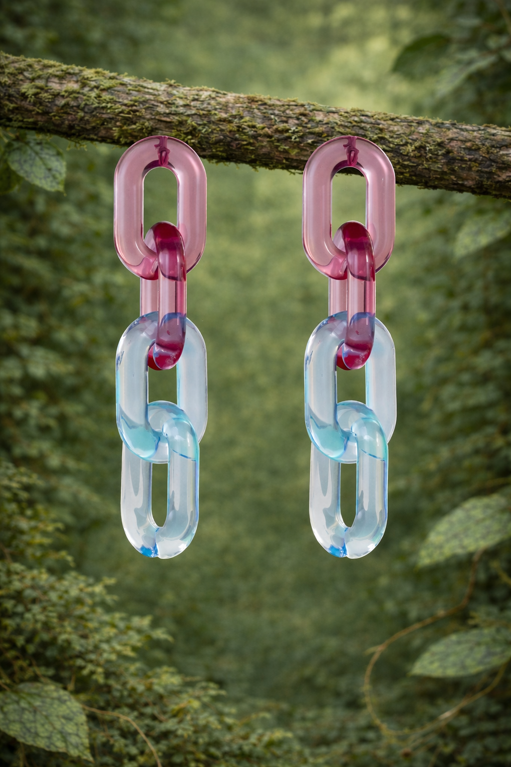 Pendientes Pool azul y rosa