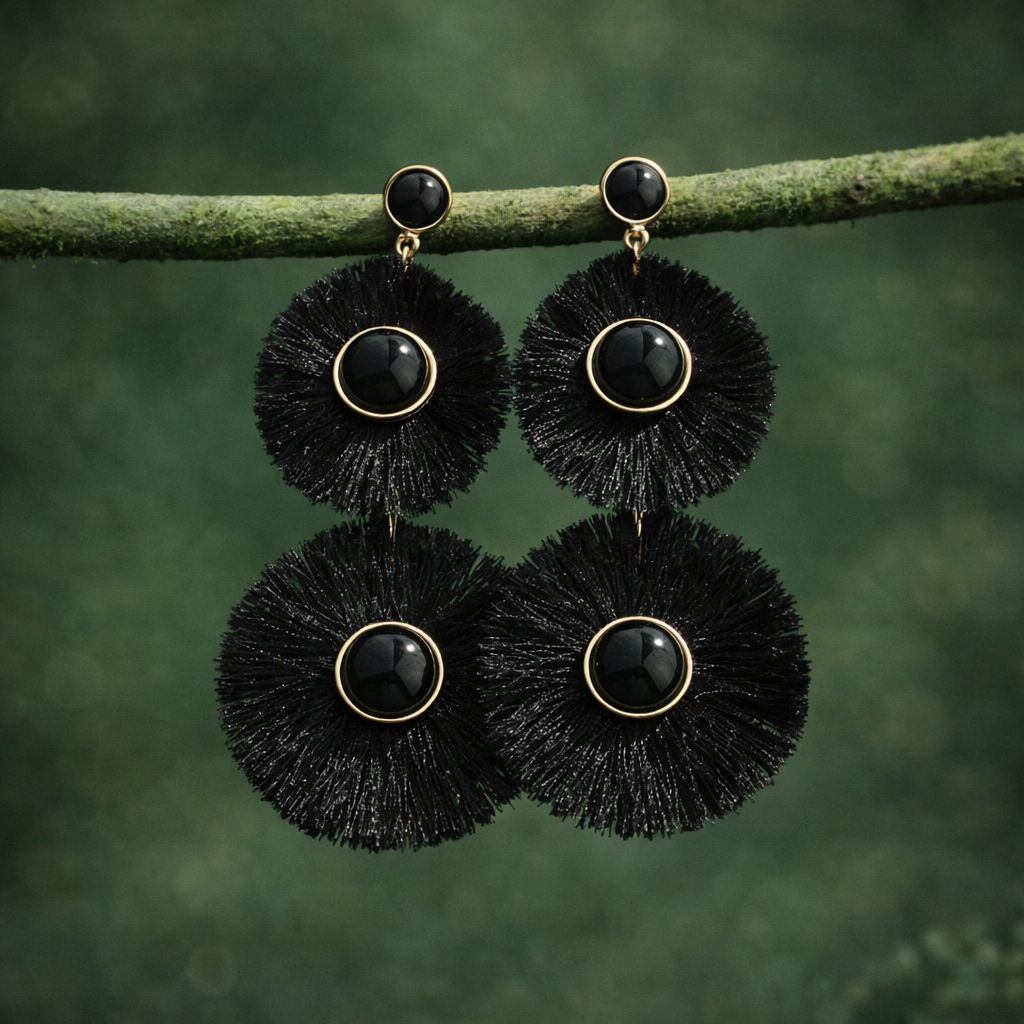 Pendientes Flor negra