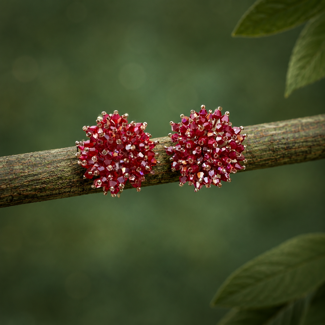 Pendientes Erizo rojo
