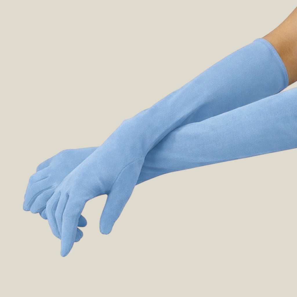Guantes largos Azul Bebé
