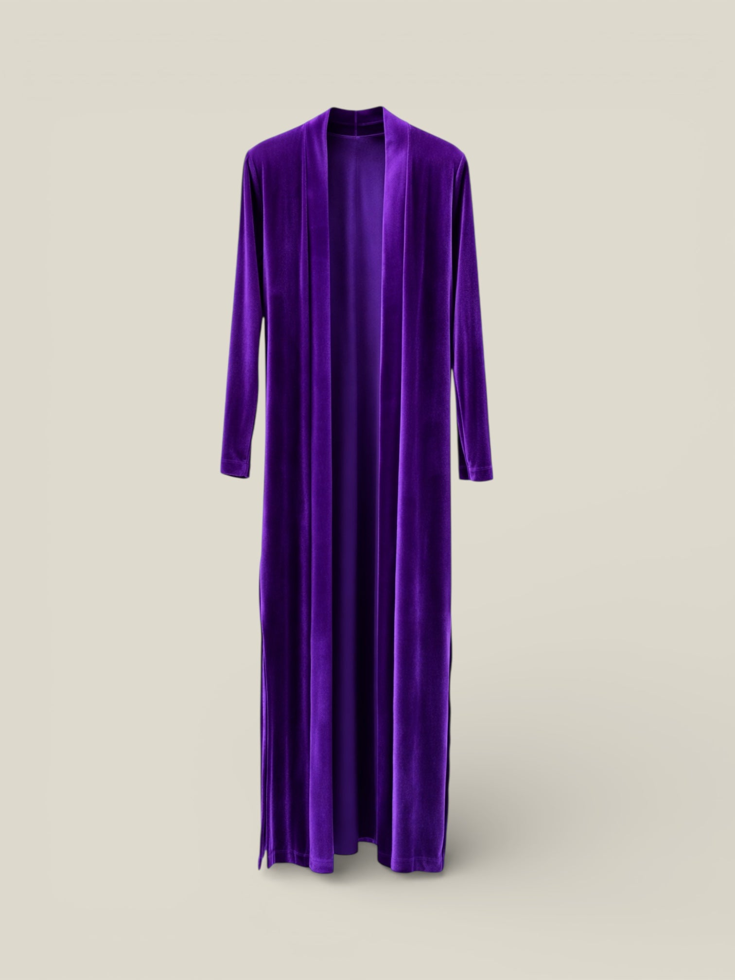 Abrigo liso de terciopelo morado