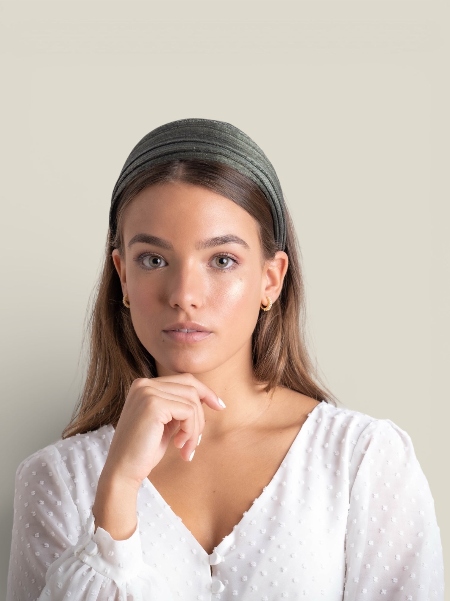 Diadema Duquesa verde musgo