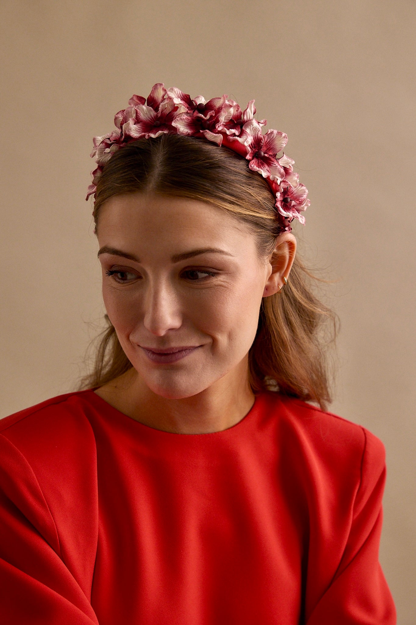 Diadema Margaza roja y blanca