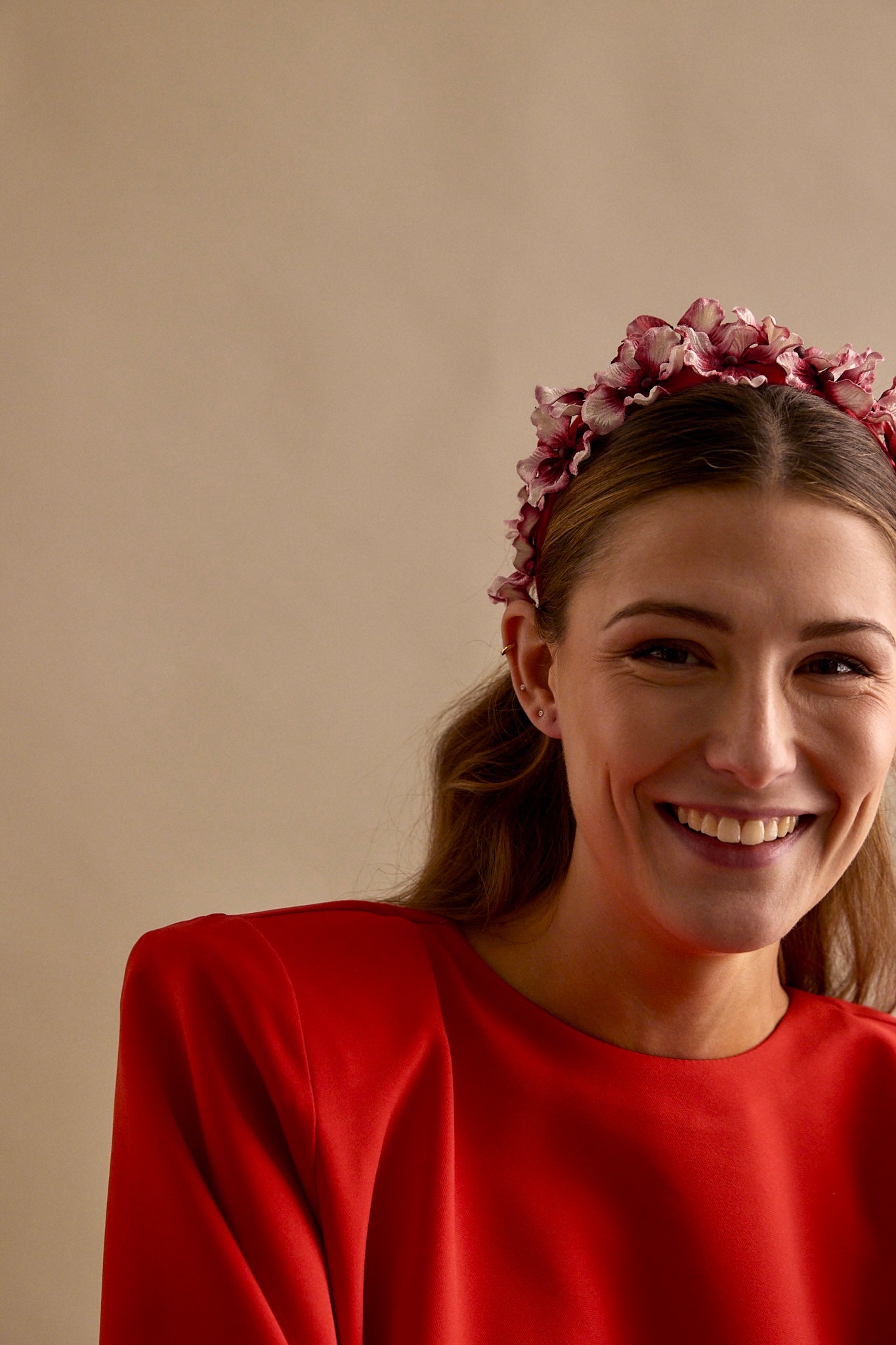 Diadema Margaza roja y blanca