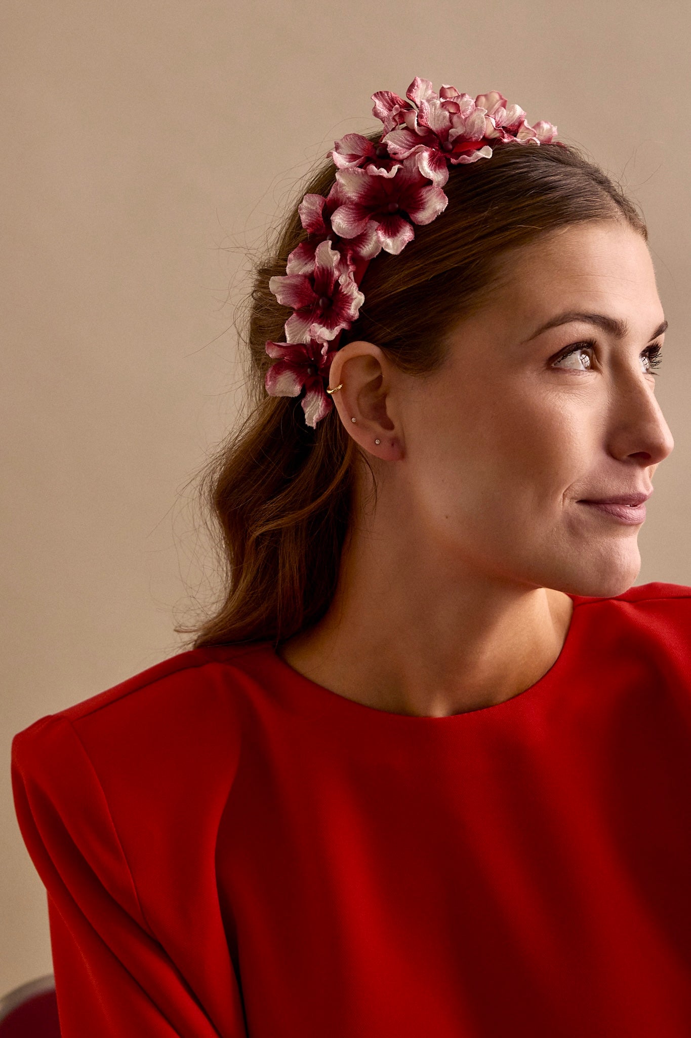 Diadema Margaza roja y blanca