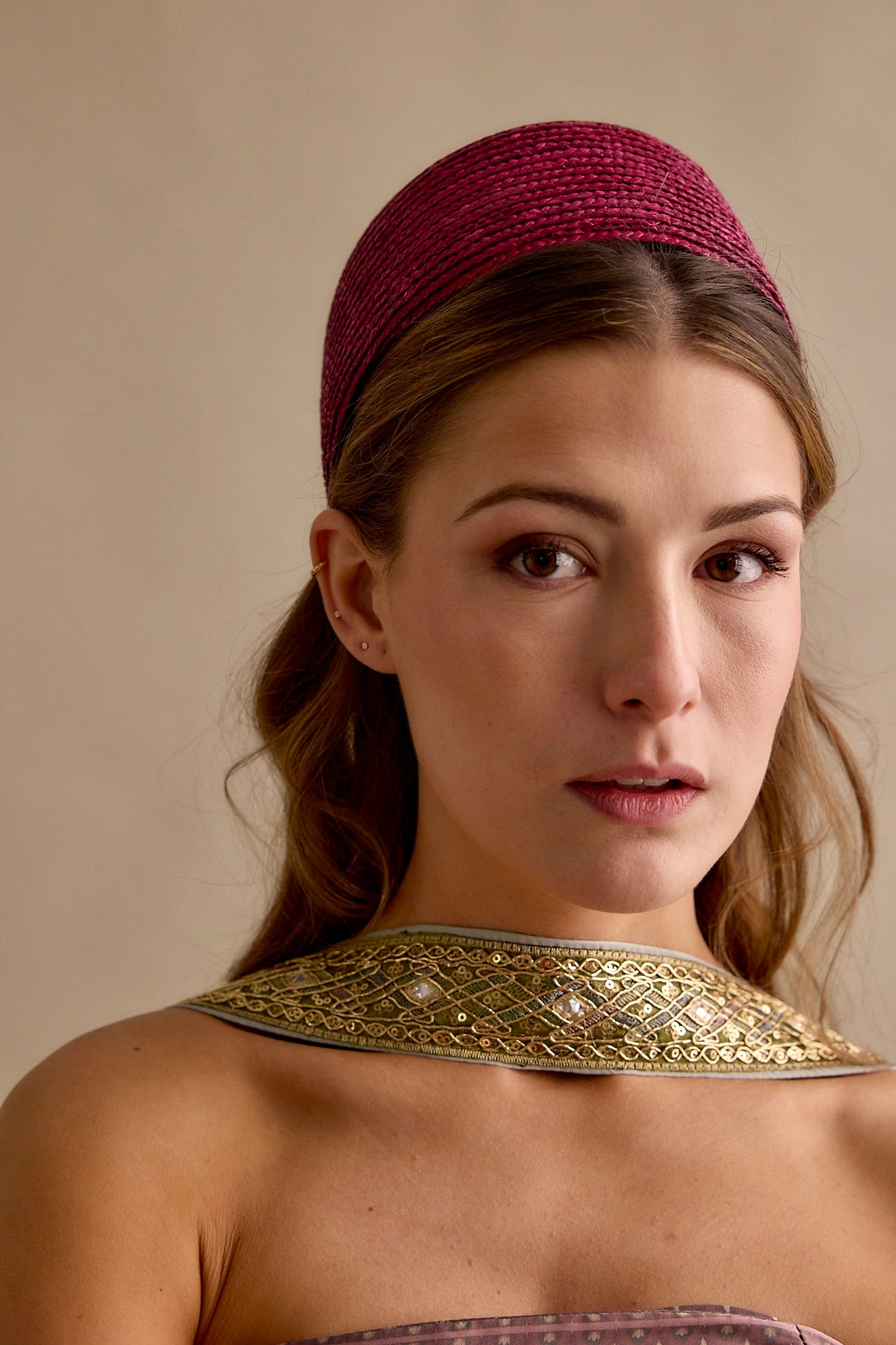 Casquete Celia frambuesa