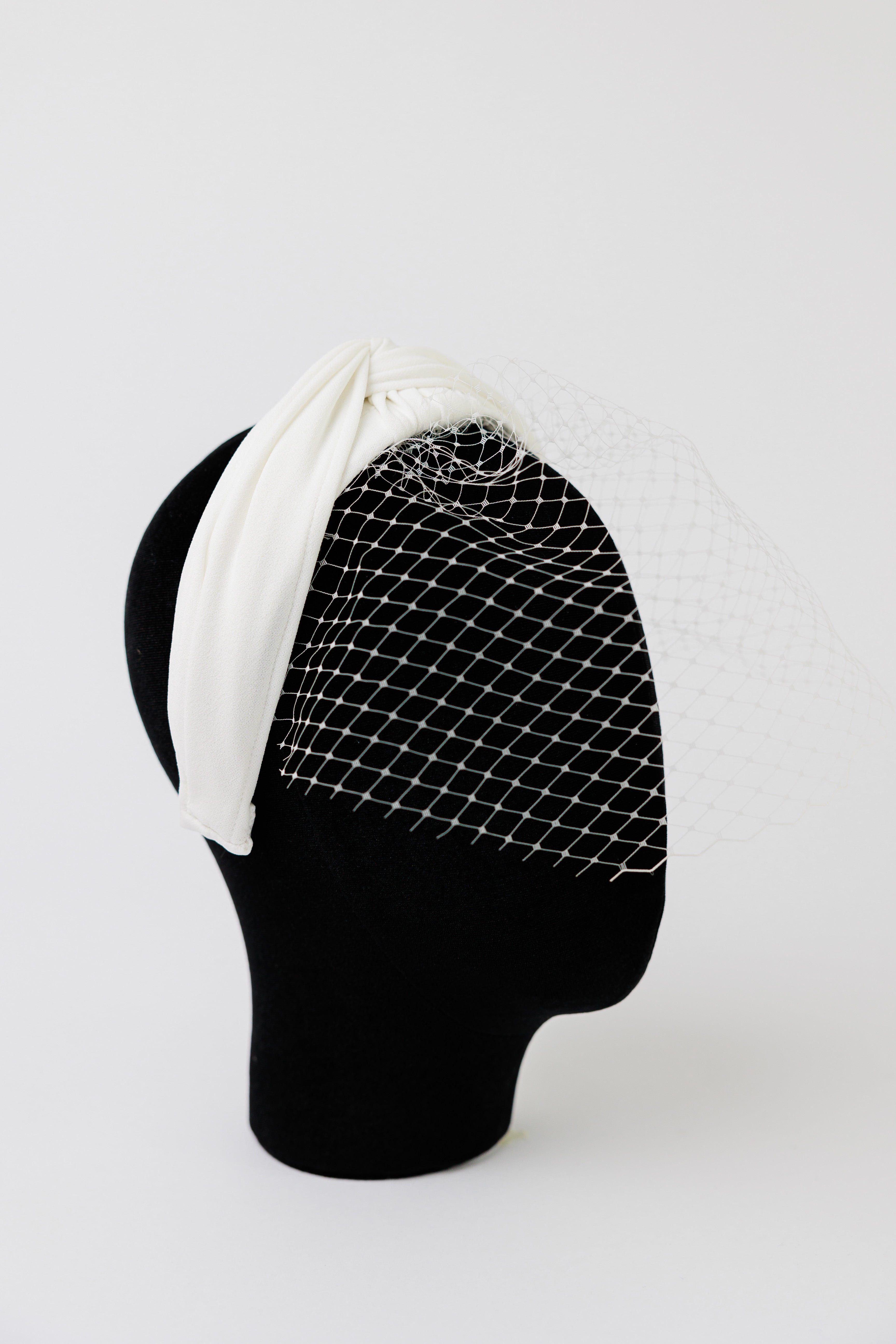 White Baroness Crepe Headband