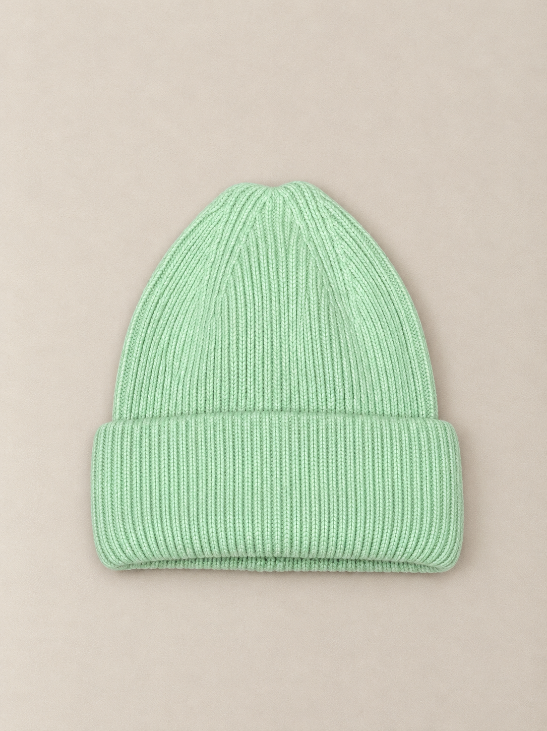 Bonnet en maille vert pomme