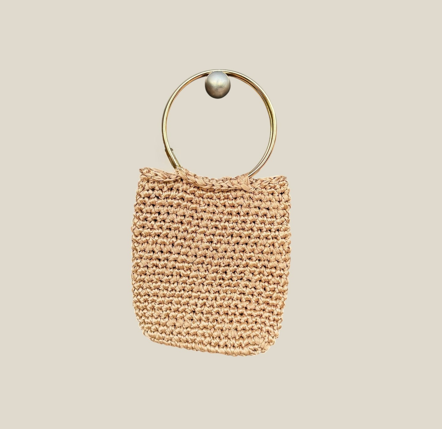 bolso, ganchillo, beige, fiesta, invitada, boda, marcela and co