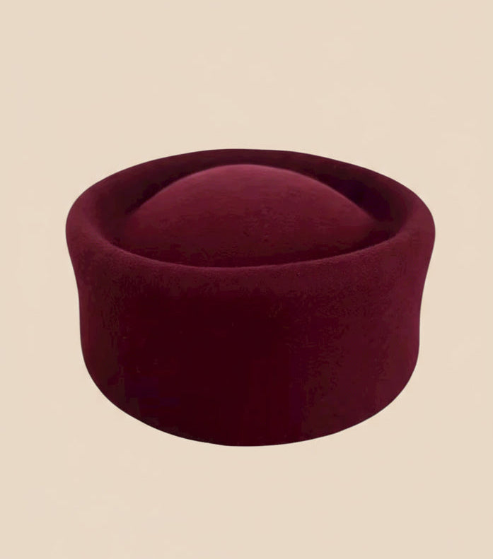 casquete, pillbox, lana, tocado, vino, invitada, boda, marcela & co