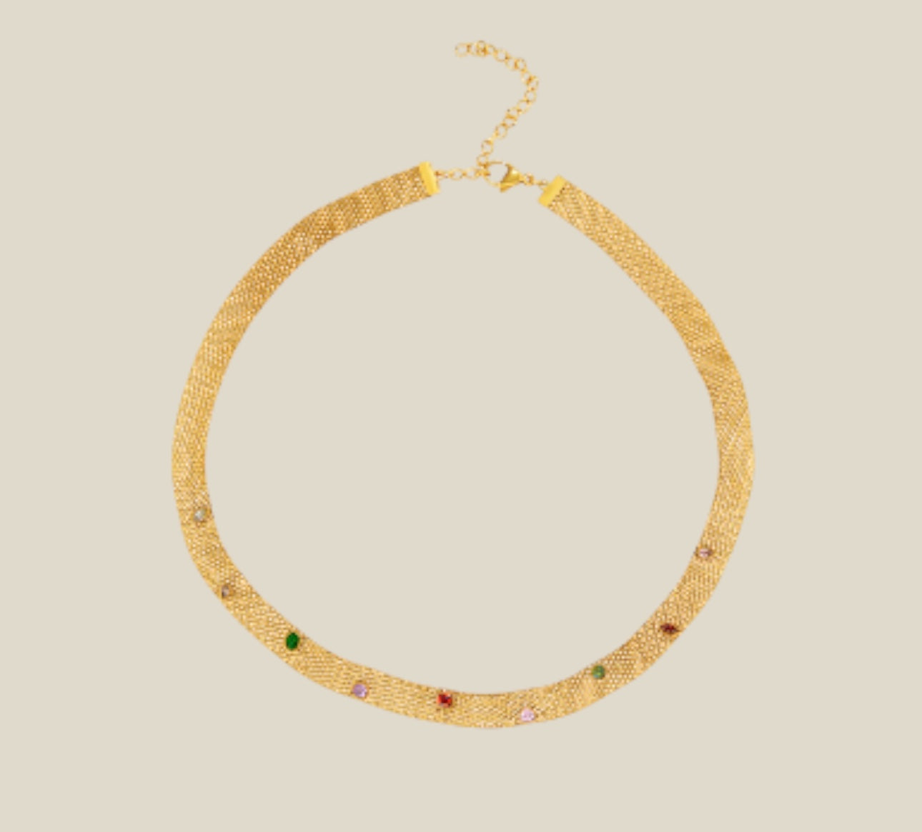 gargantilla, oro, cadena, circonitas, collar, marcela & co