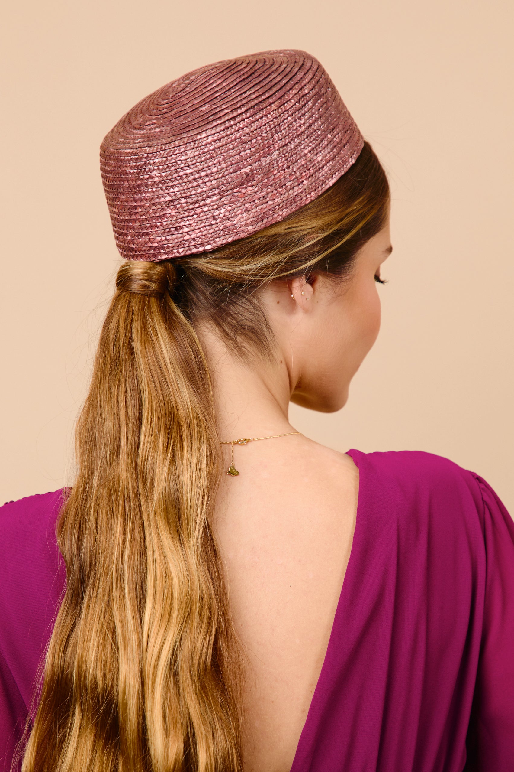 tocado, casquete, pillbox, marron, boda, paja, marcela and co