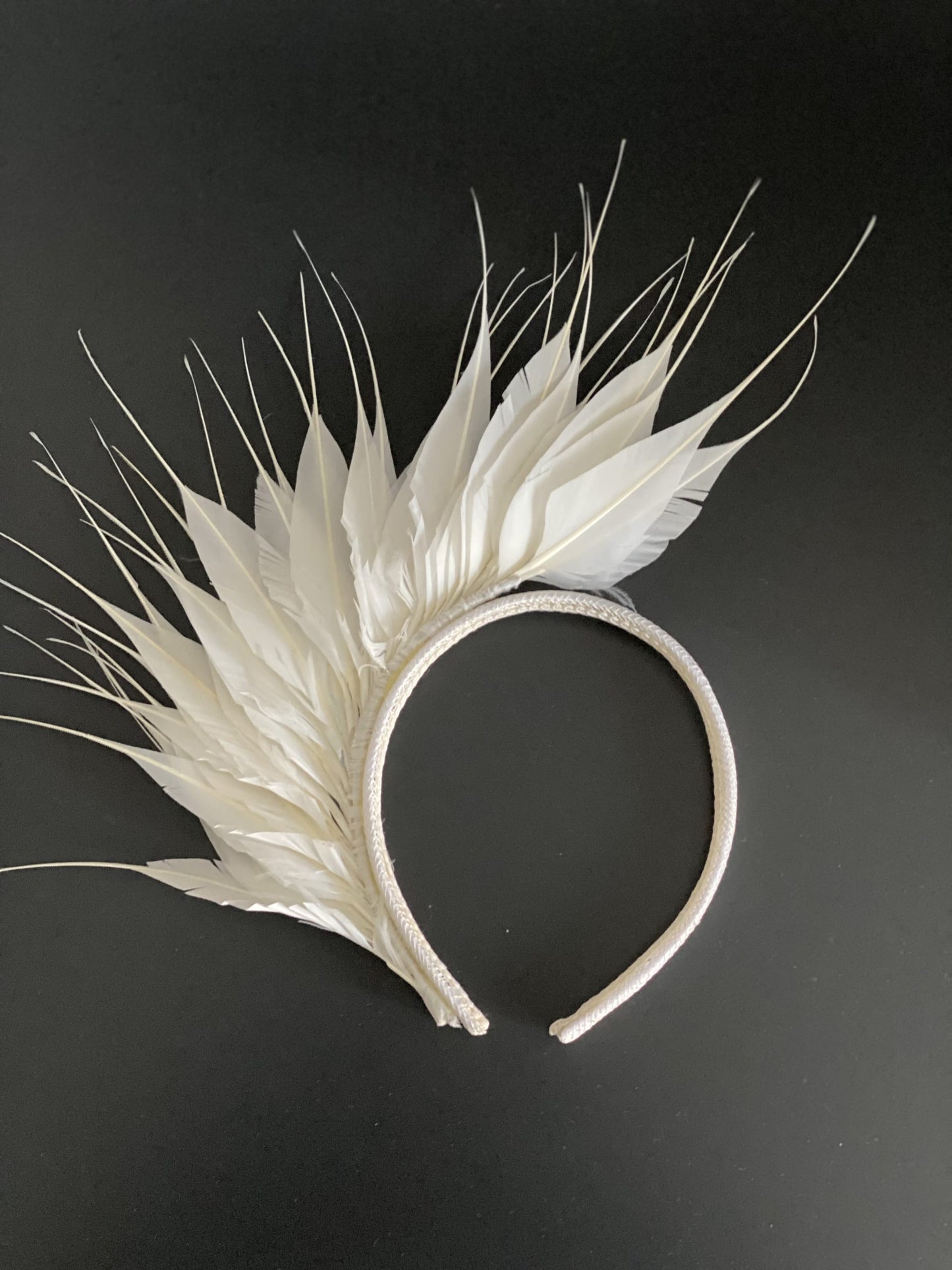 Diadema Avestruz mini blanca