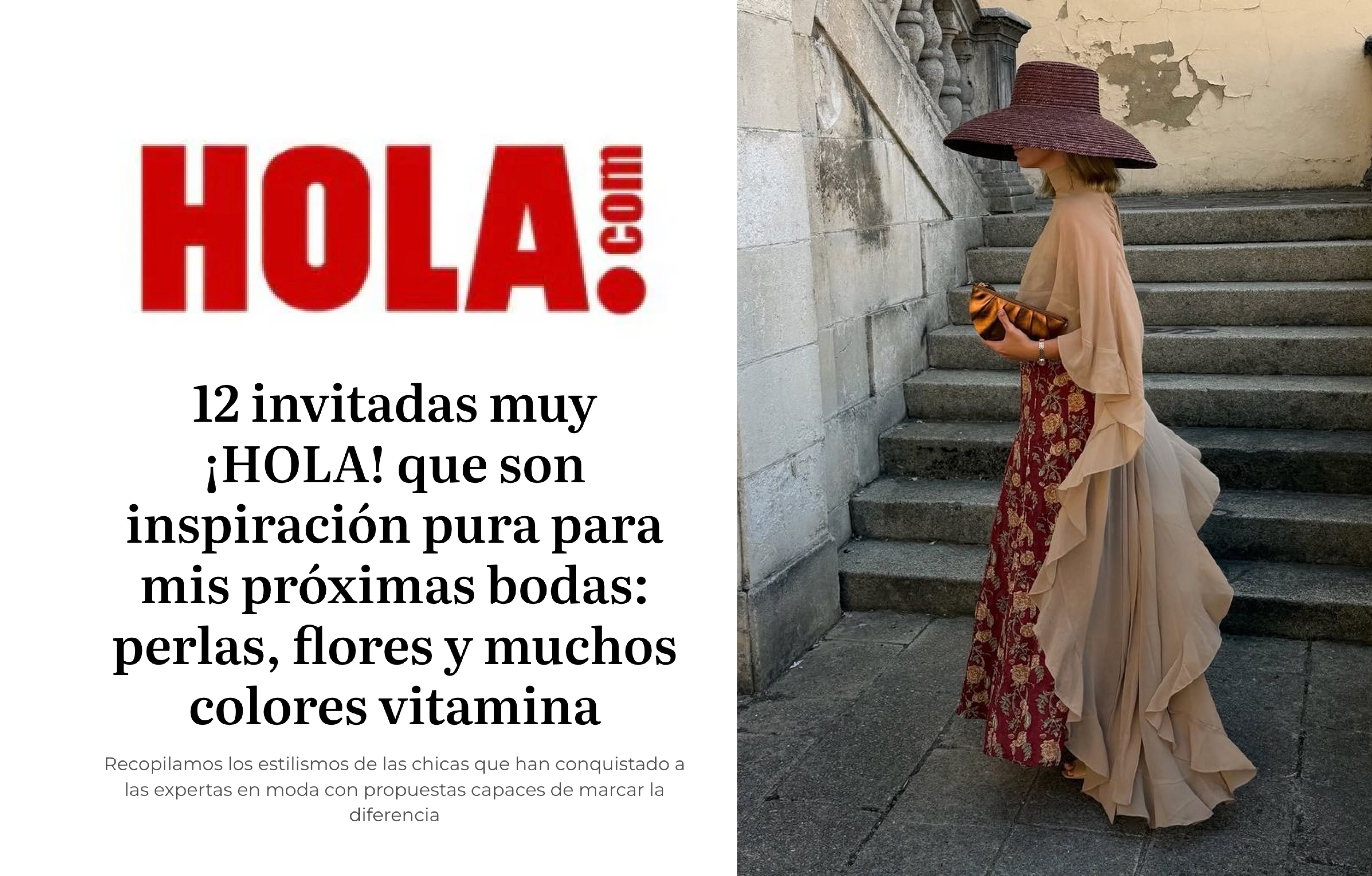 12 invitadas muy ¡HOLA! que son inspiración pura para mis próximas bodas: perlas, flores y muchos colores vitamina
