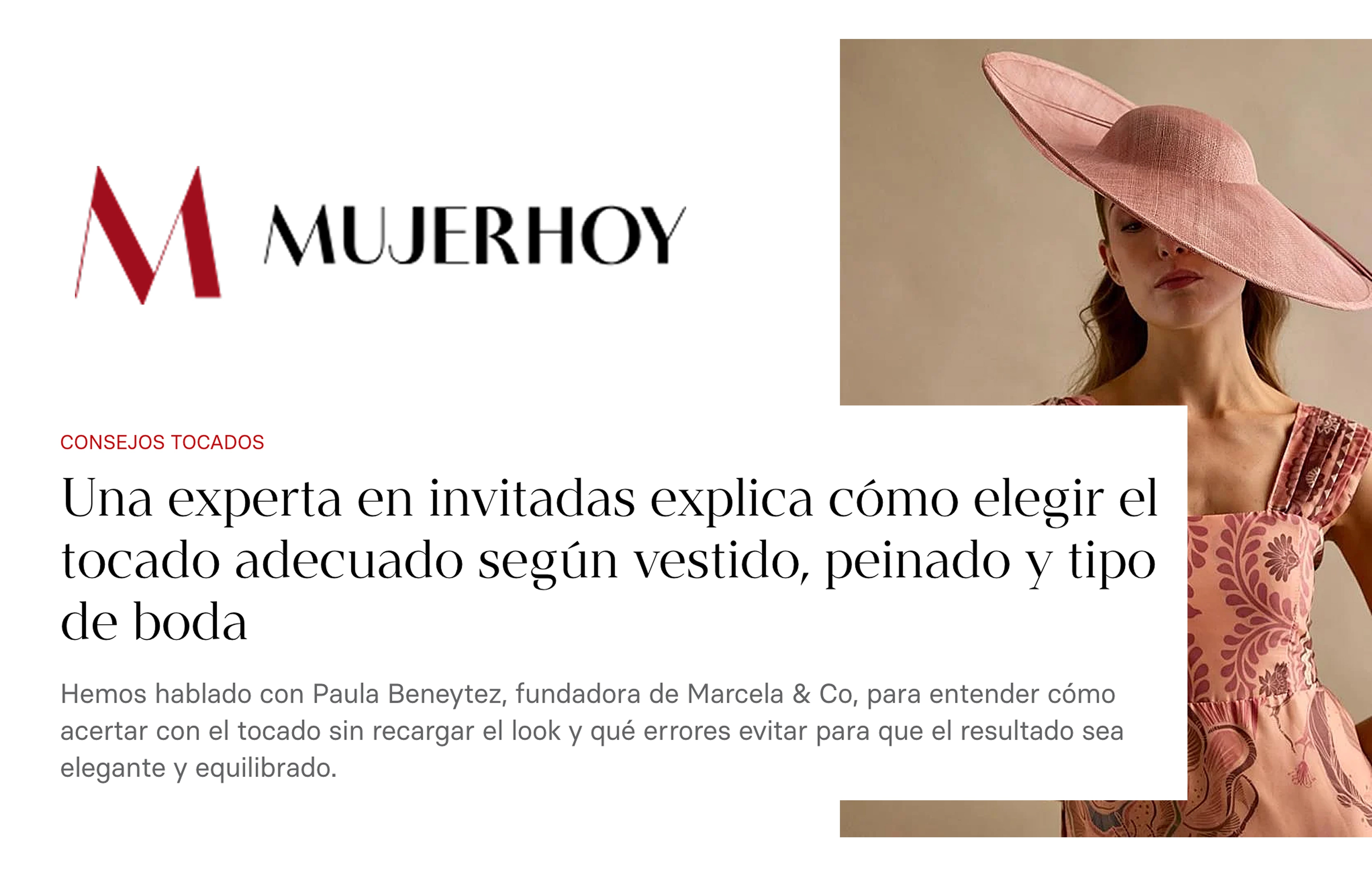 Una experta en invitadas explica cómo elegir el tocado adecuado según vestido, peinado y tipo de boda