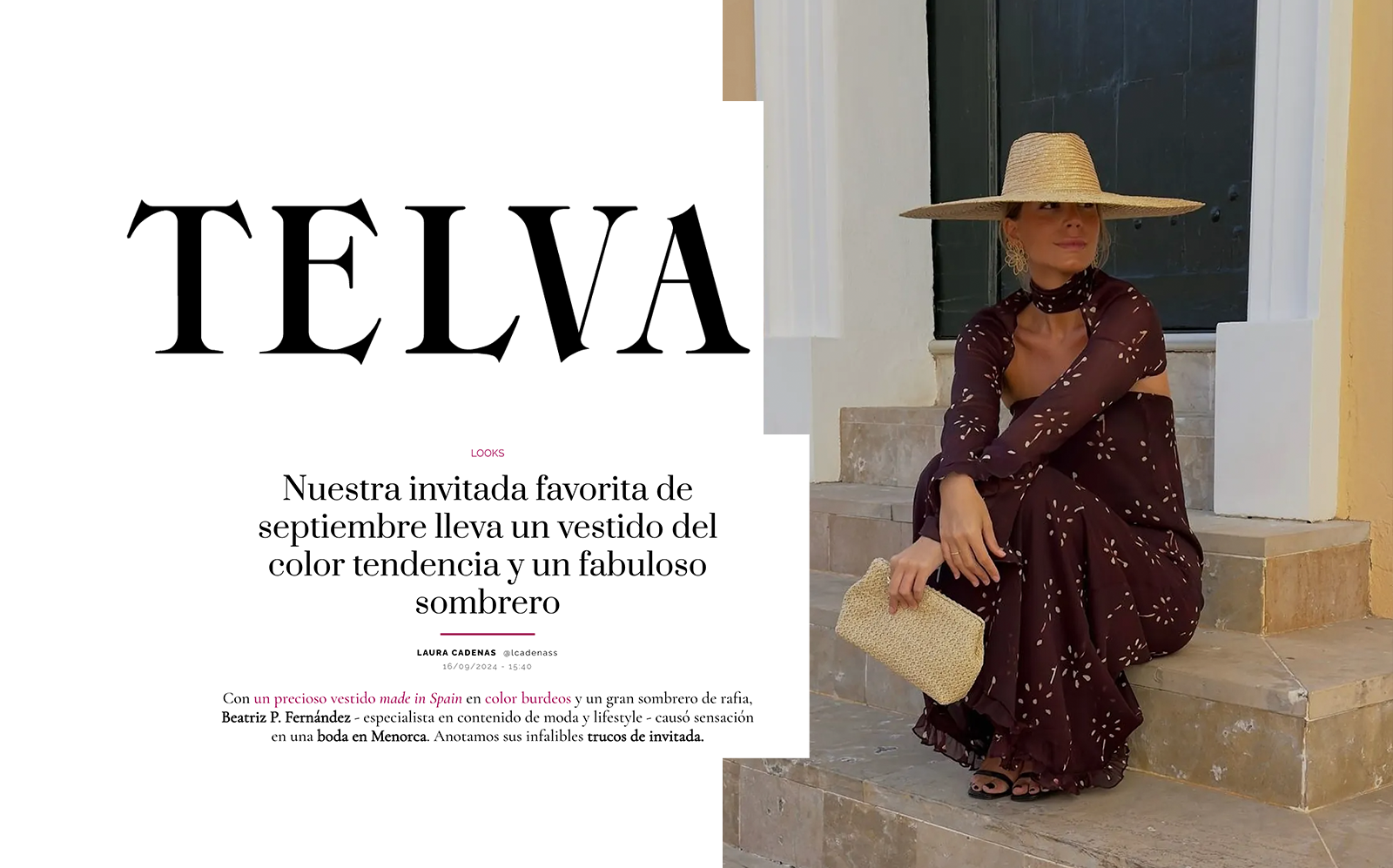 Nuestra invitada favorita de septiembre lleva un vestido del color tendencia y un fabuloso sombrero