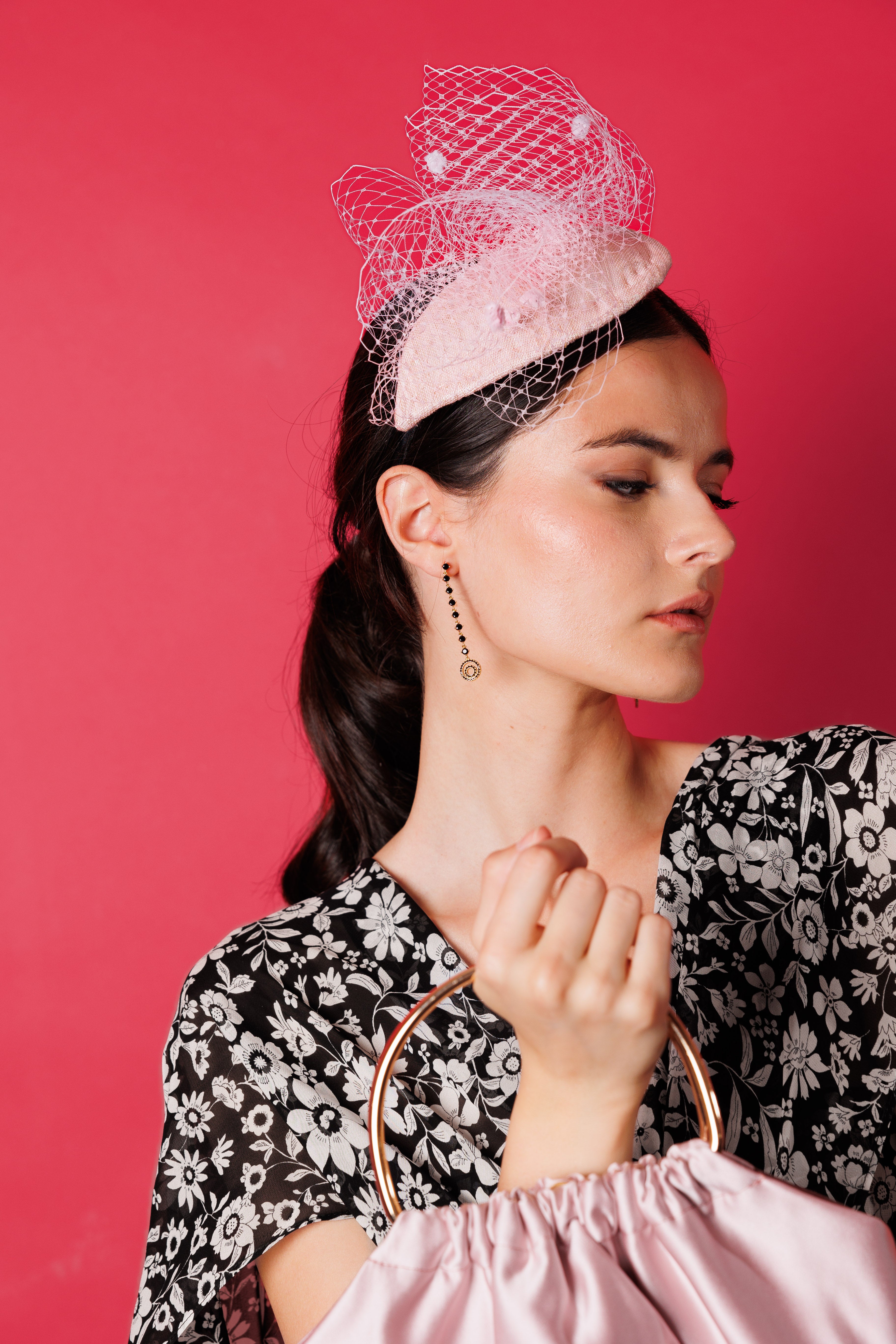 Tocado Periquito rosa