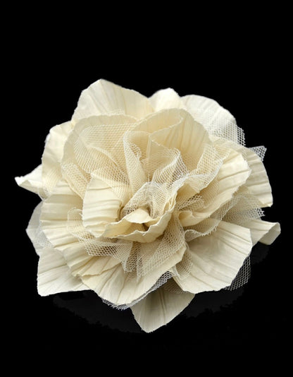 Beige Tulle Flower