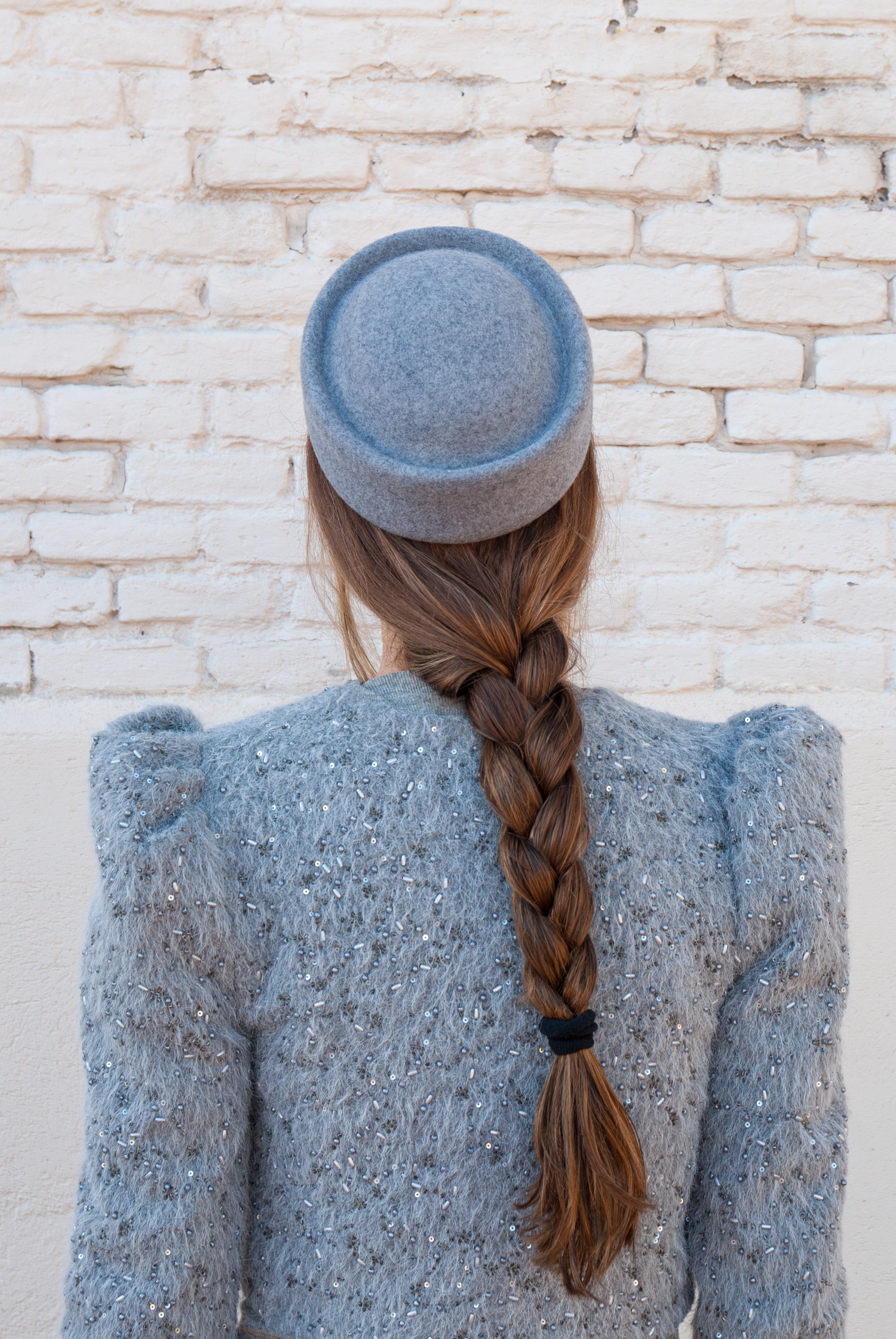 Tocado Casquete Jackie mini gris