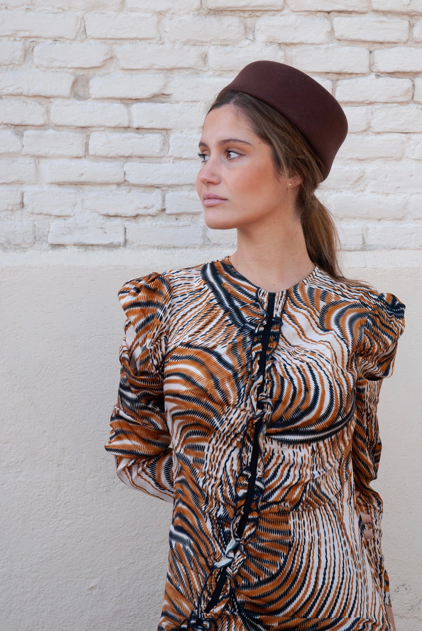 Tocado Casquete Jackie chocolate