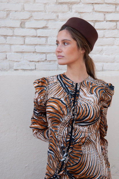 Tocado Casquete Jackie chocolate