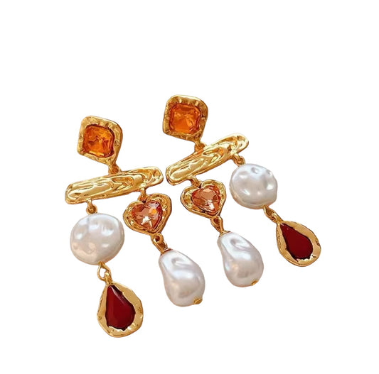 Isolda orange earrings