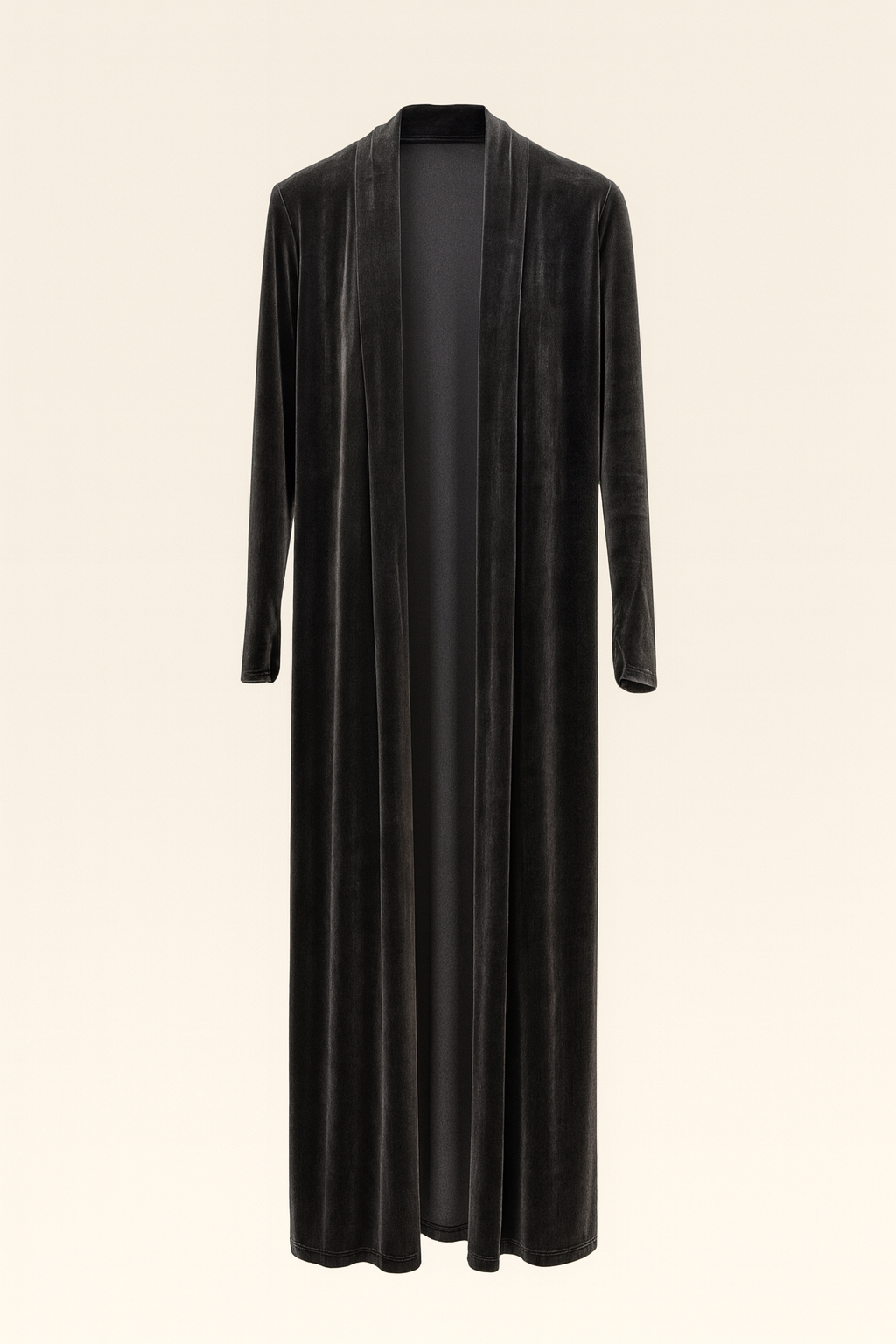 Abrigo liso de terciopelo Gris