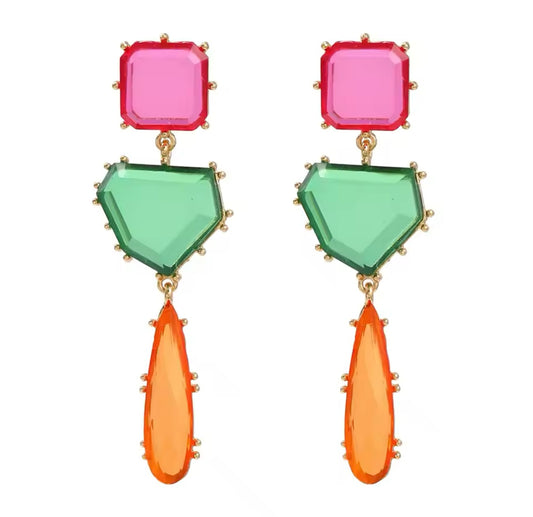 Orange trigonometry earrings