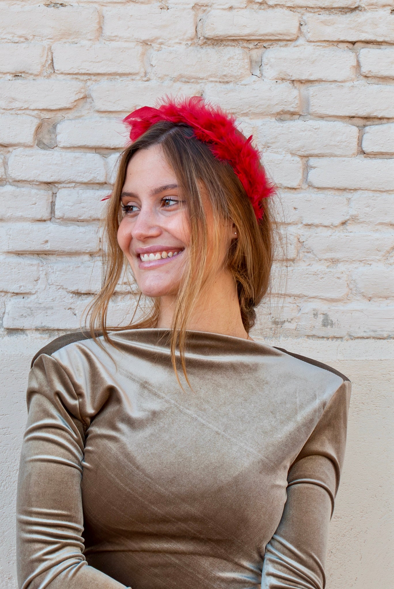 Tiara de arara vermelha