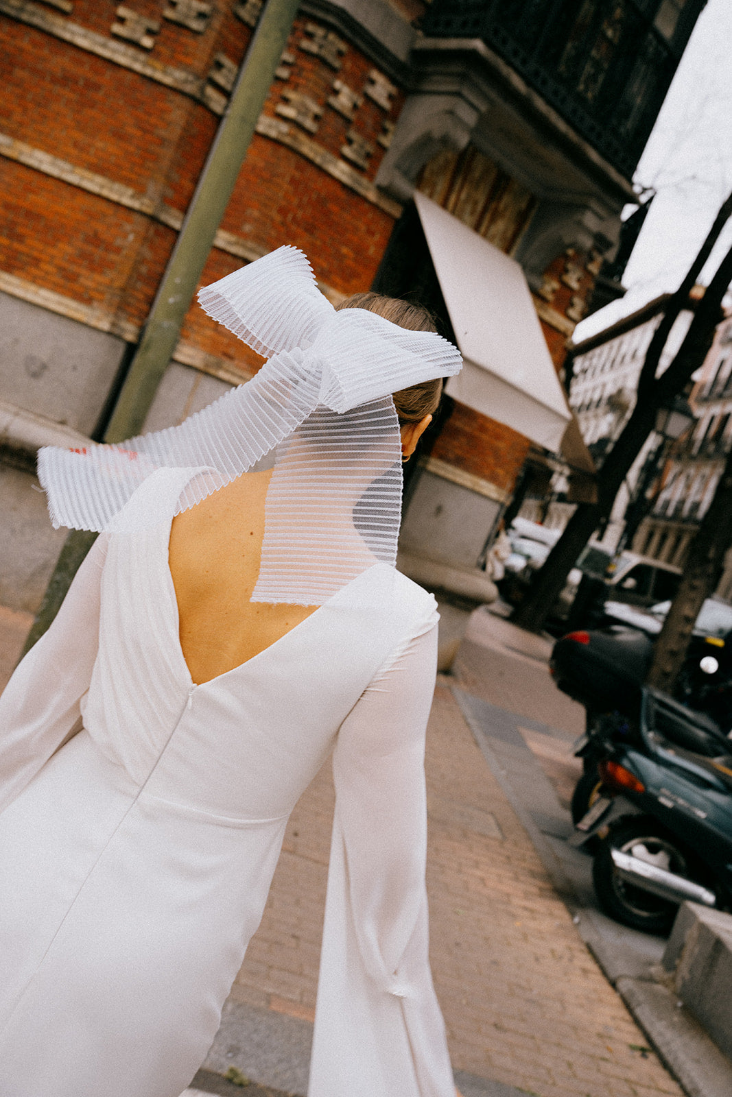 Lazo Ribbon plisado blanco