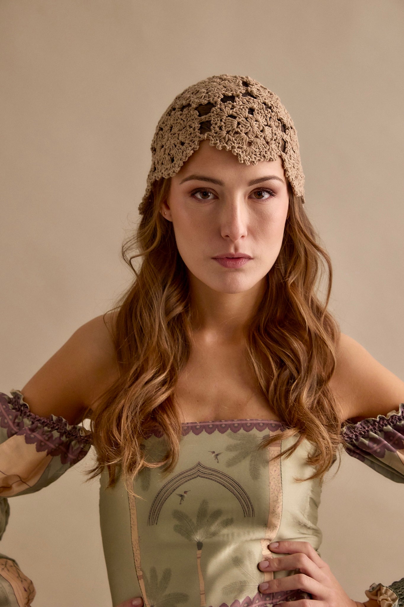 Casquete Tejido beige