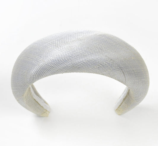 Roca silver sinamay headband