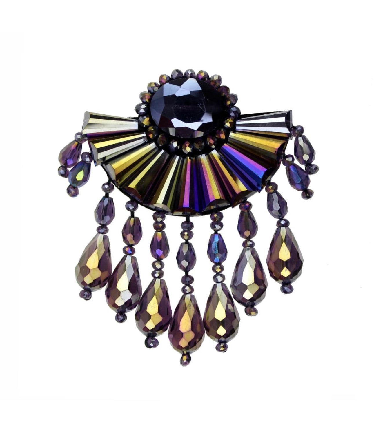 Colorful Fan Brooch