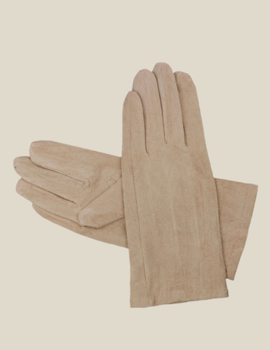 Short beige gloves