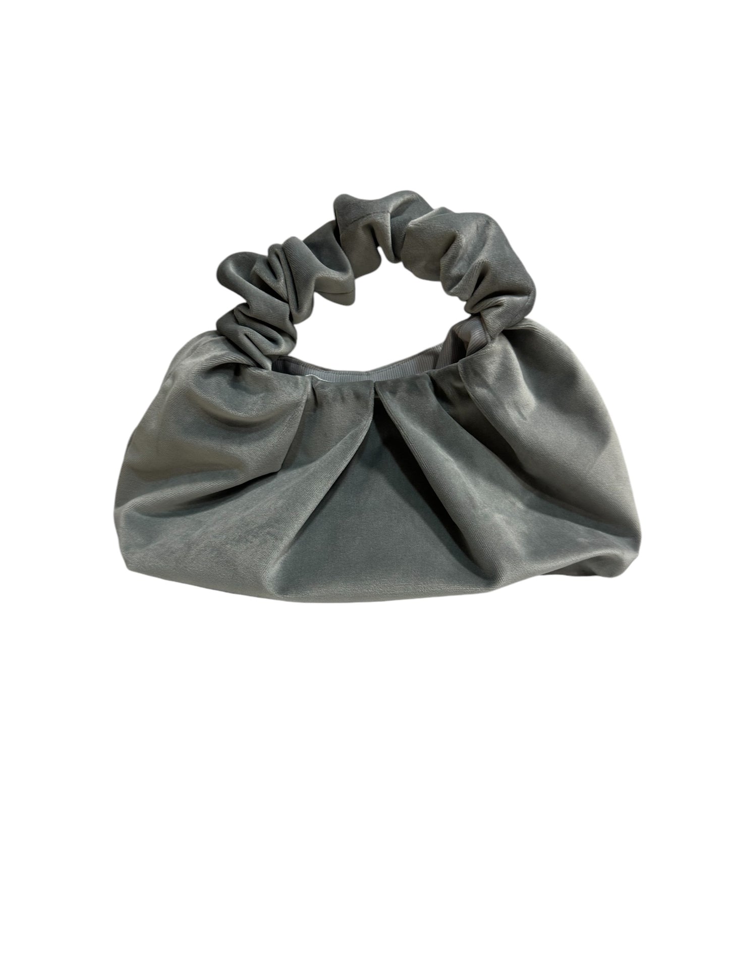 Bolso Plié gris de terciopelo