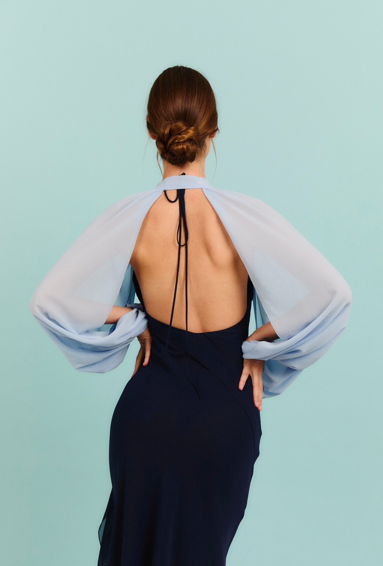 Mangas de crepe Azul Bebé