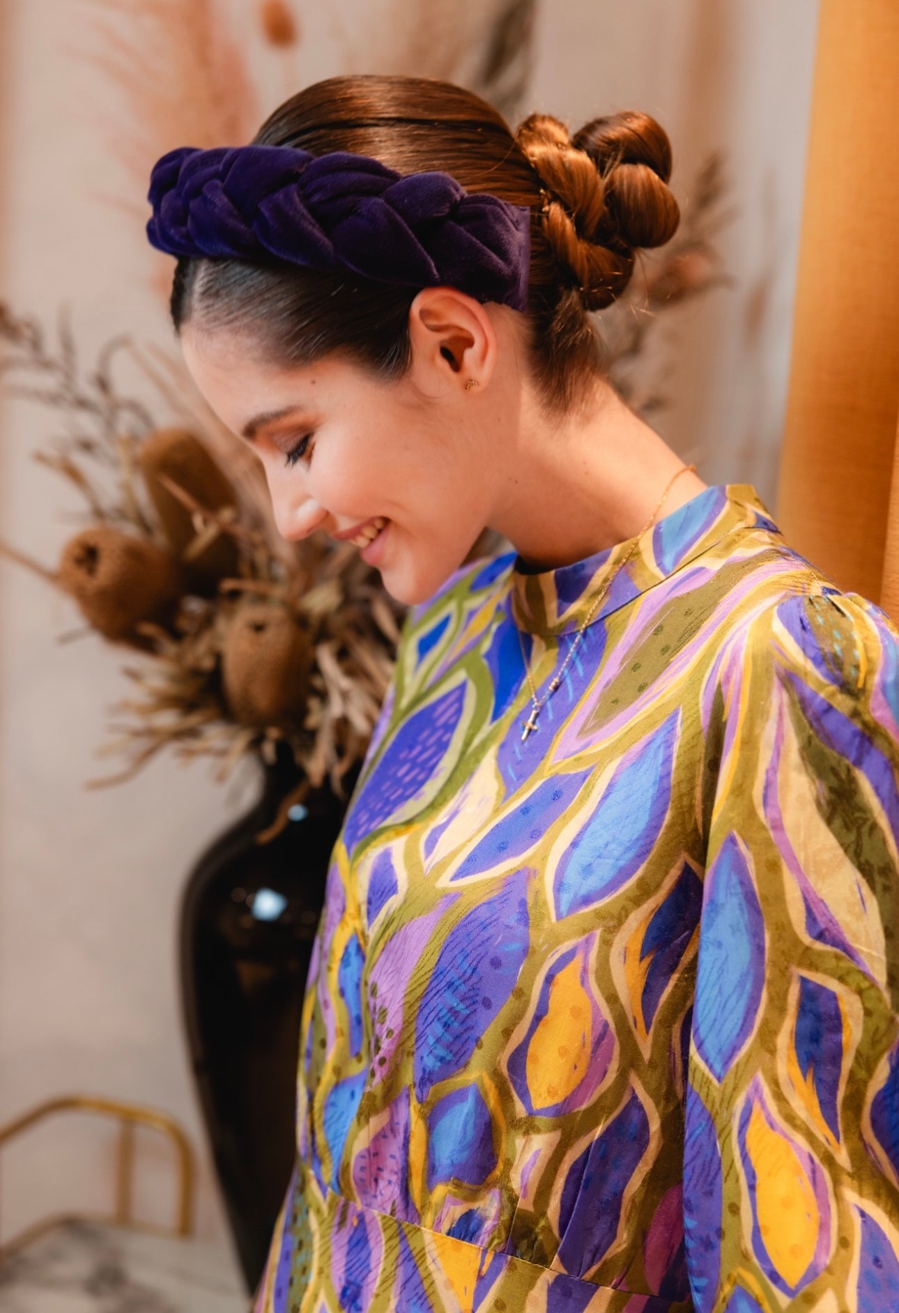 Purple velvet infant headband