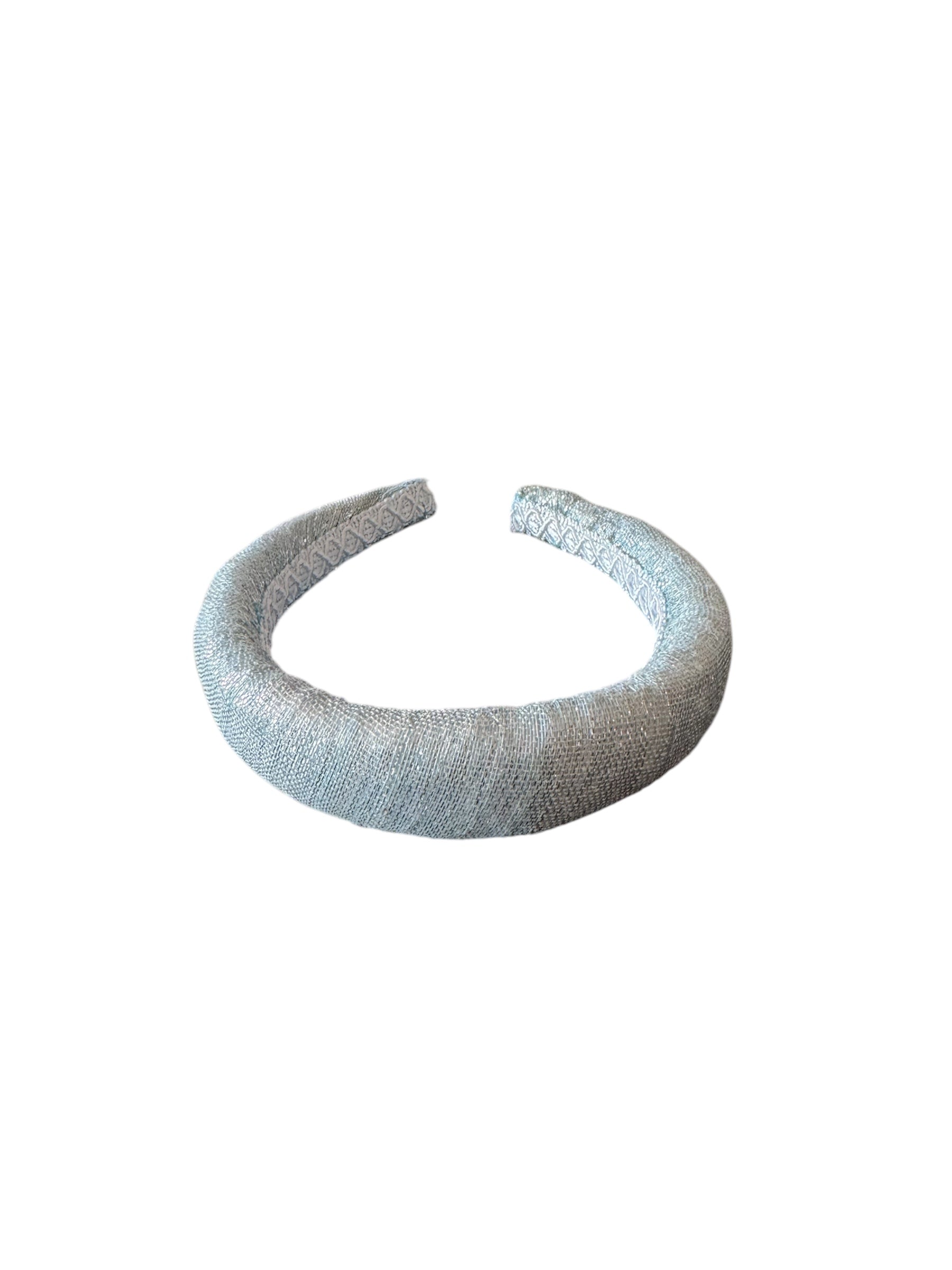 Diadema Río sinamay azul y plata