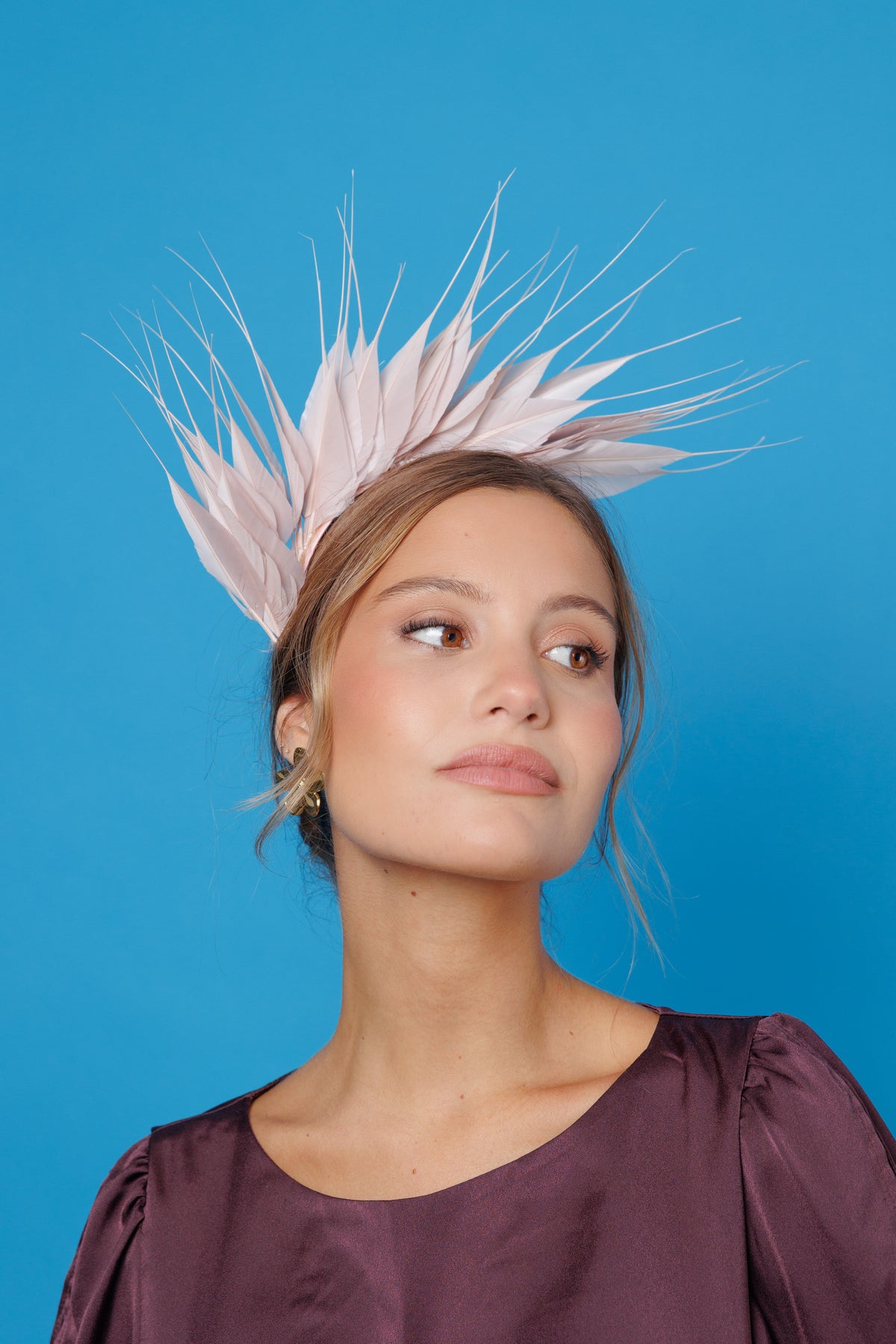 Diadema Avestruz mini azul