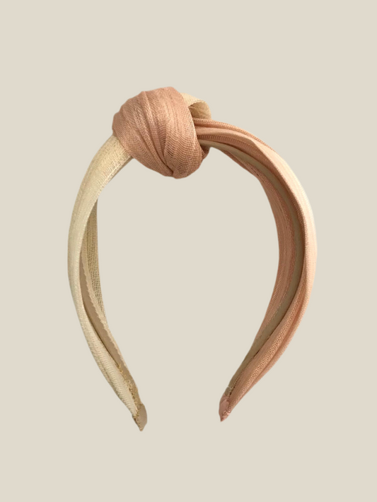 Diadema Condesa beige y rosa bebé