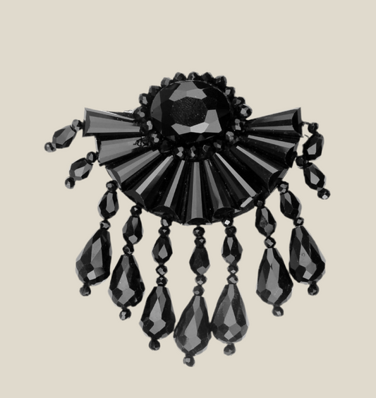 Broche Abanico negro
