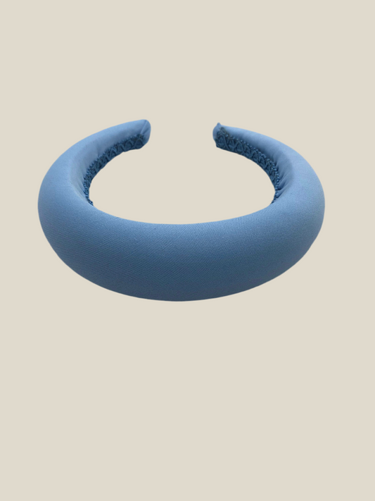 Diadema Roca de satén azul bebe