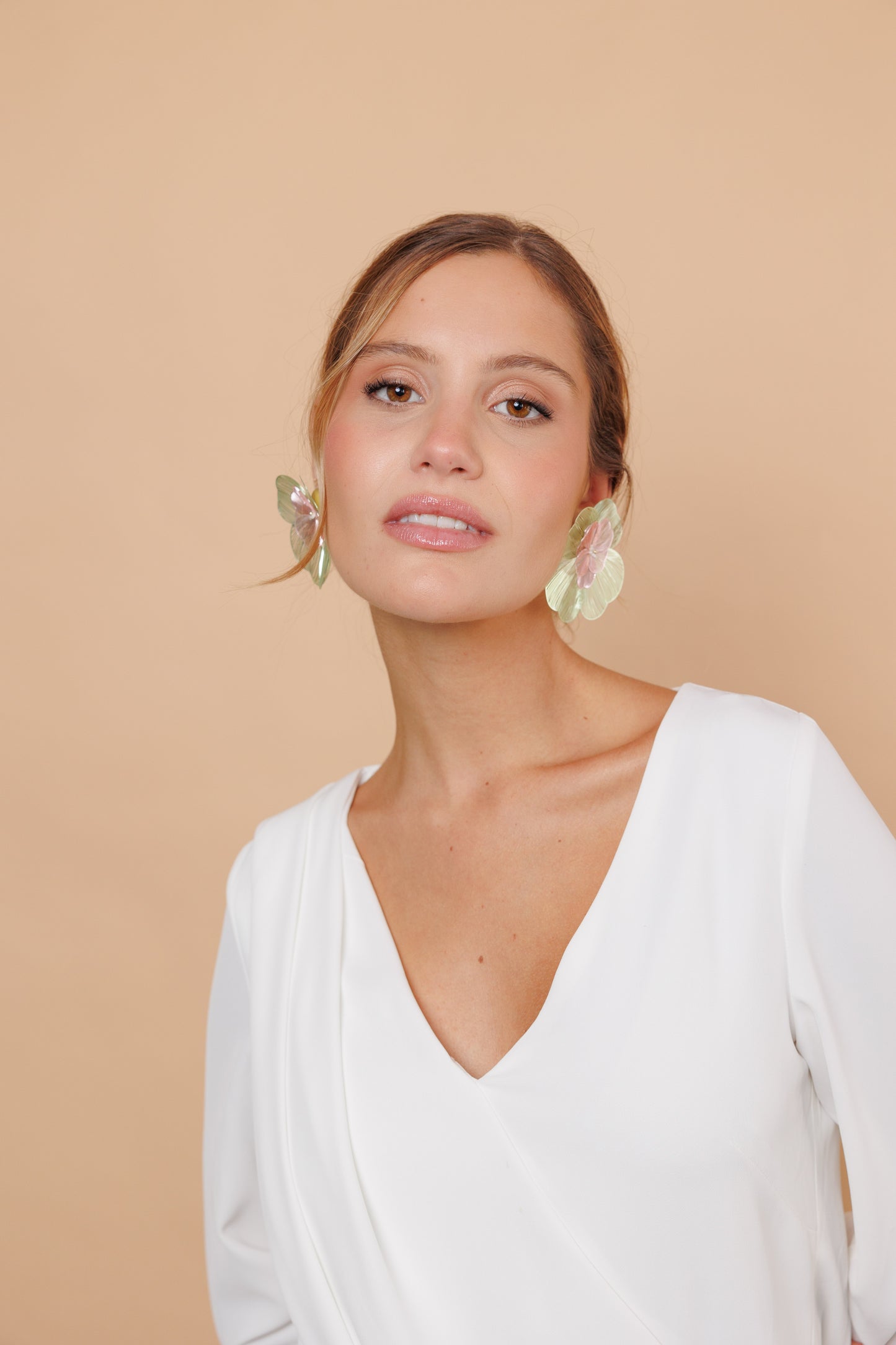 Green Gardenia Earrings