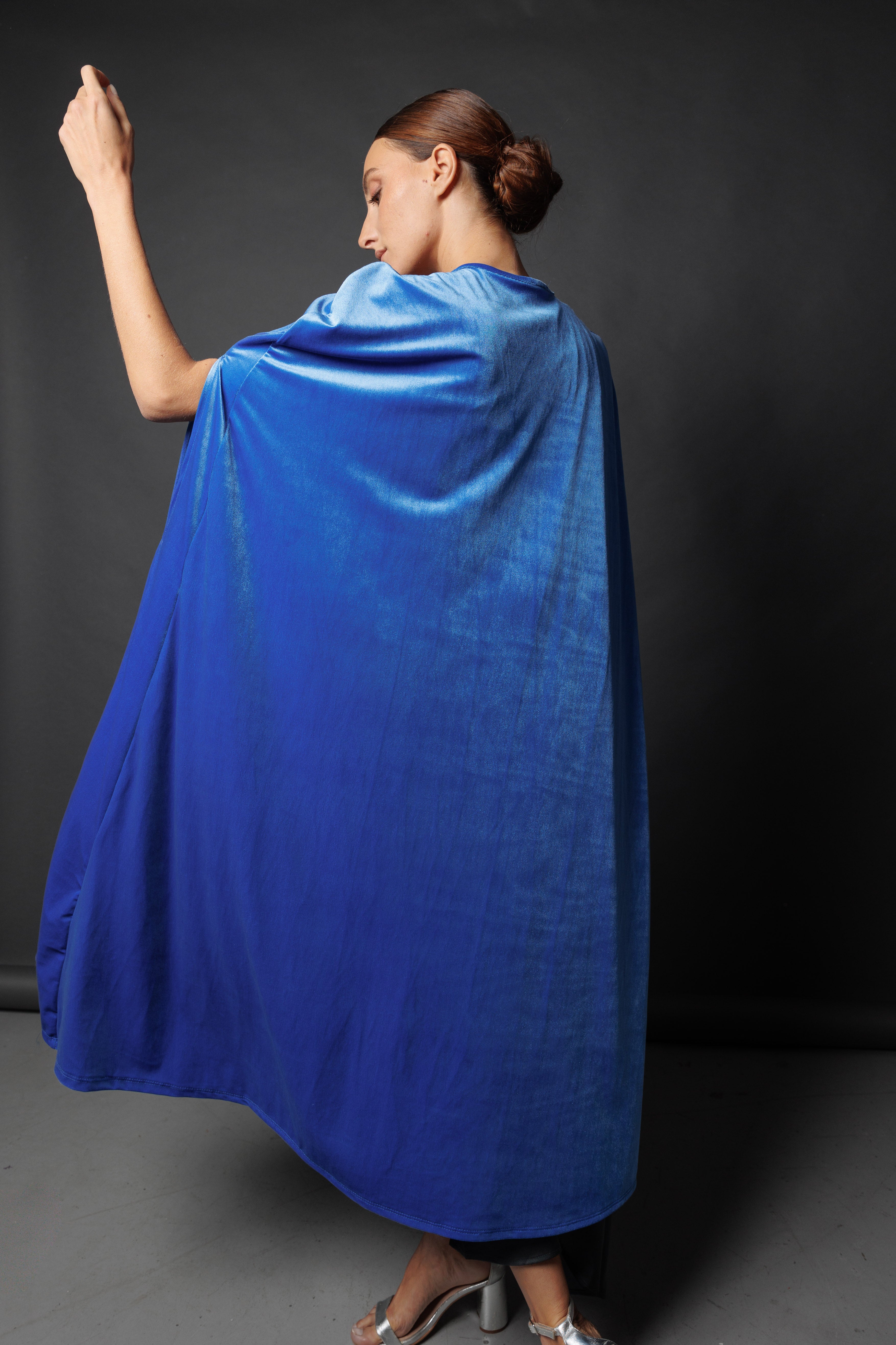 Long Klein Blue Velvet Cape 