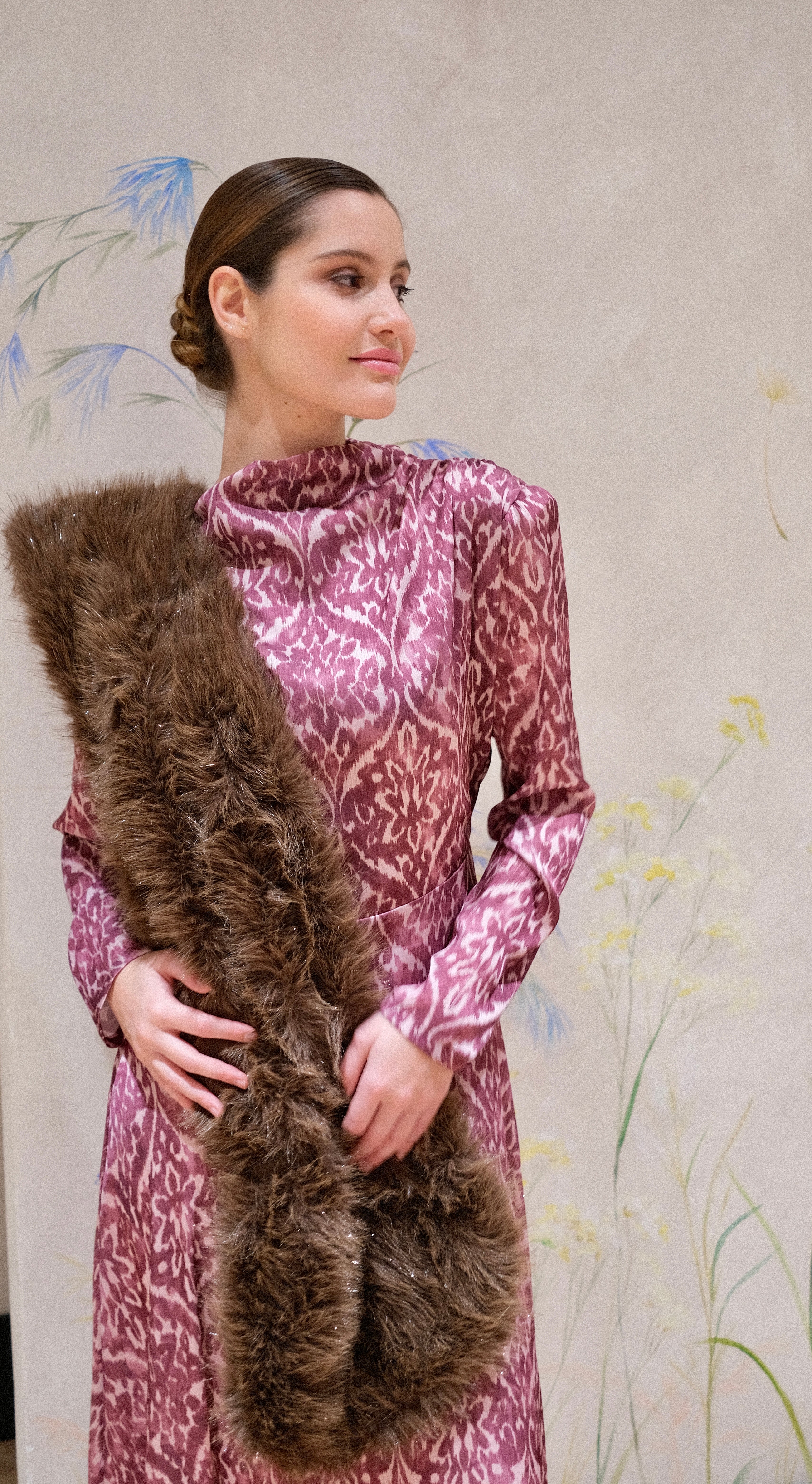 Estola de pelo Marrón Moca