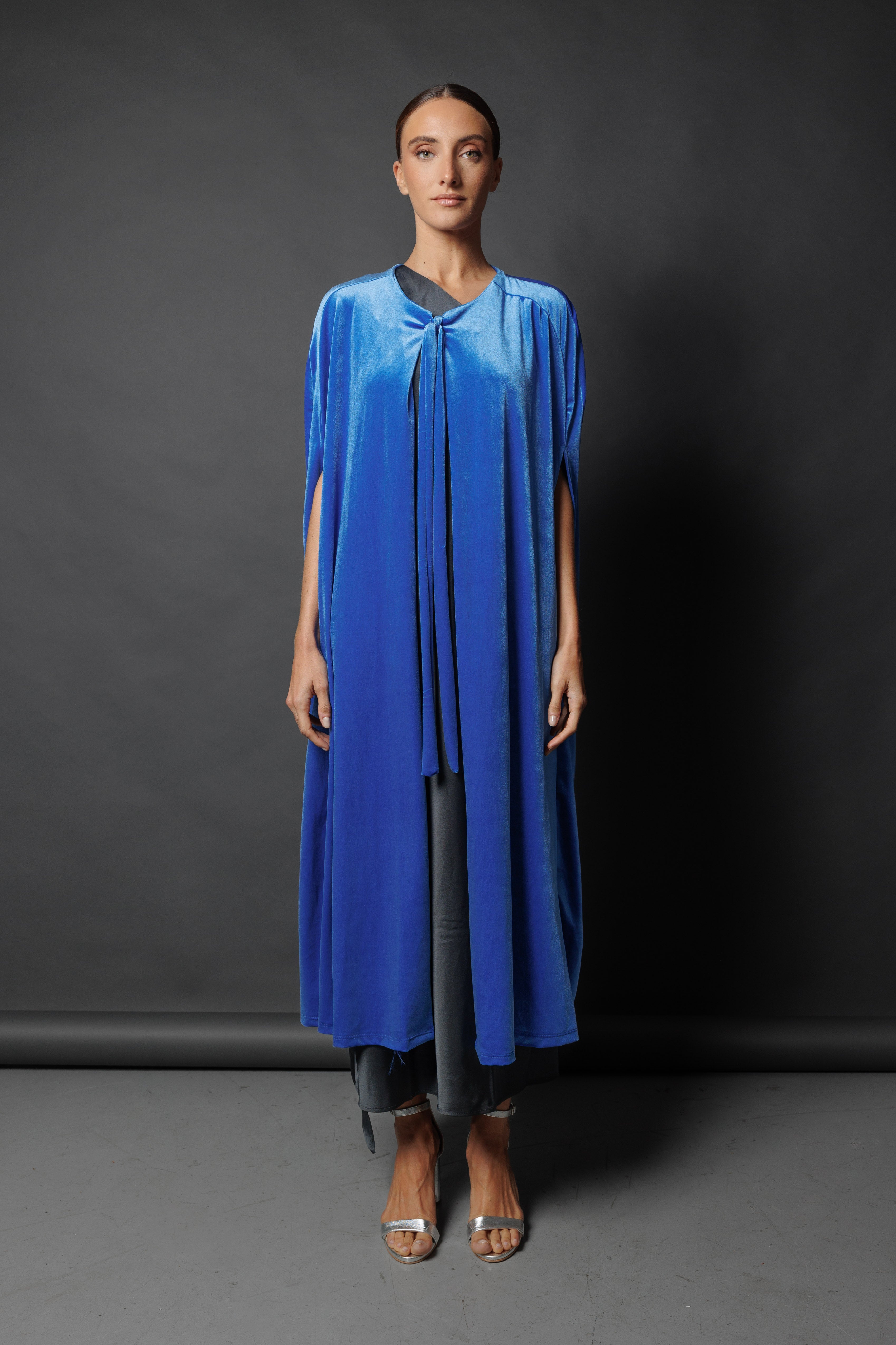 Capa de terciopelo Larga Azul Klein