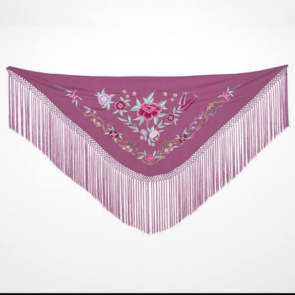 Bougainvillea Embroidered Shawl 